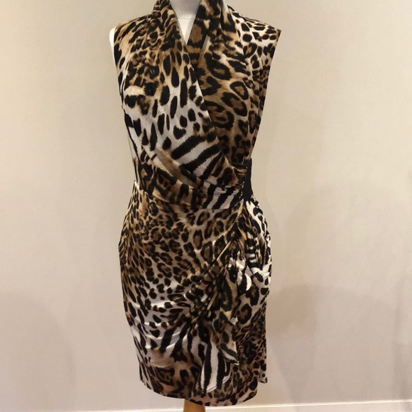 Joseph Ribkoff cheetah dress size 8 - Picture 1 of 10